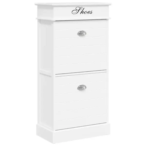 Valge Paulownia puidust kingakapp 2 kallutatava sahtli ja avaneva ülaosaga, 50 x 28 x 98 cm – 2