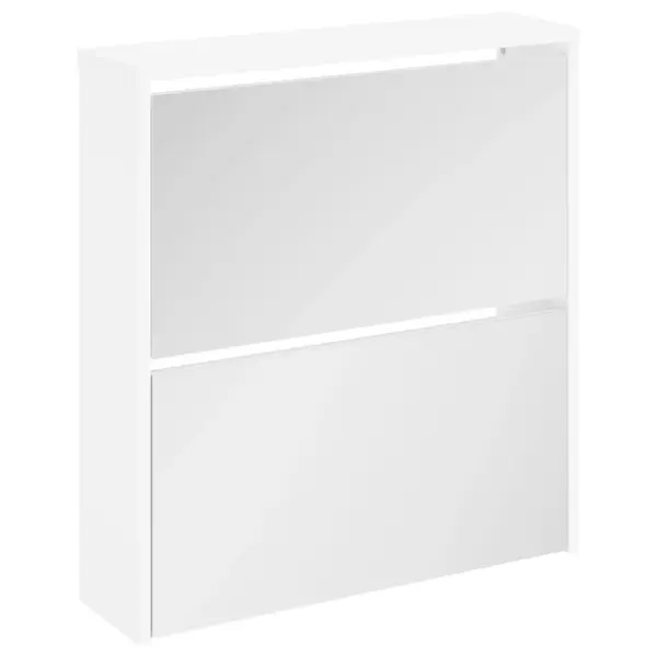 Valge peegliga seinapealne kingakapp, 2 allatõmmatavat sahtlit, 63 x 17 x 67 cm – 2