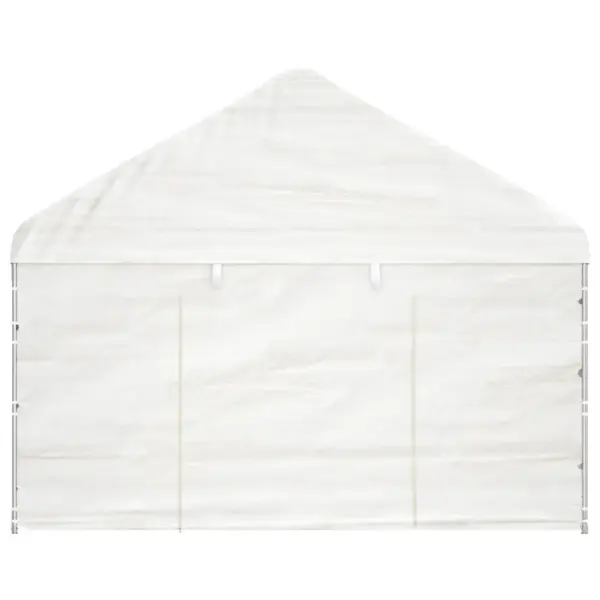 Valge peotelk katuse ja 16 külgseinaga, PE, 15,61 x 4,08 x 3,22 m – 4