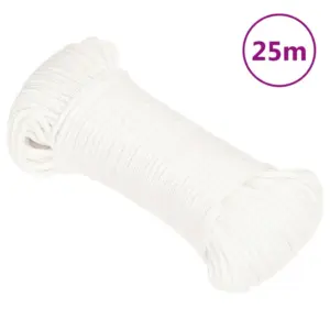 Polüpropüleenist paadiköis, täisvalge, 5 mm, 25 m