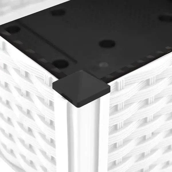 Rotangimustriga valge taimelava, polüpropüleen, 120 x 40 x 23 cm – 7