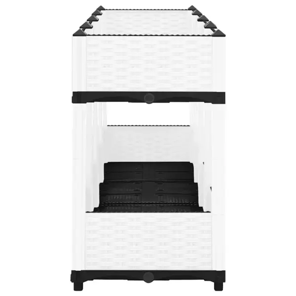 Valge polüpropüleenist taimelava rotangimustriga, 160 x 40 x 71 cm – 4