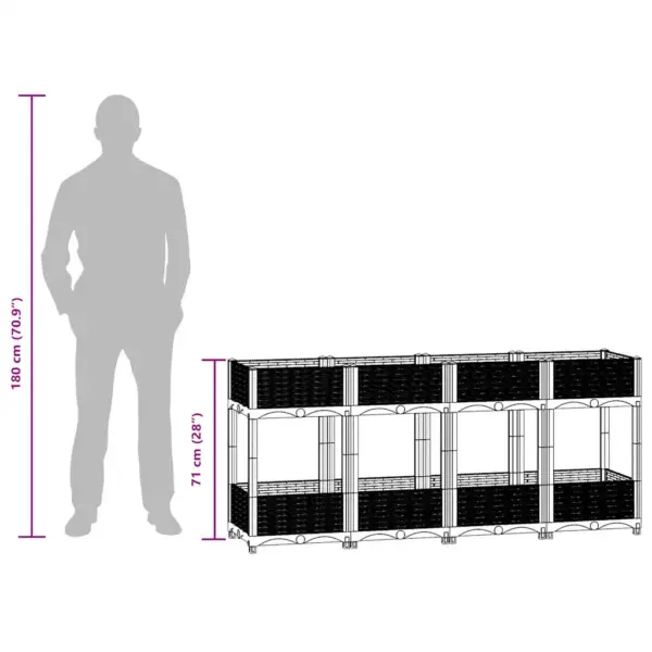 Valge polüpropüleenist taimelava rotangimustriga, 160 x 40 x 71 cm – 8