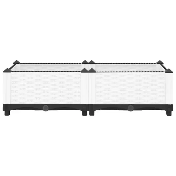 Valge polüpropüleenist taimelava rotangimustriga, 80 x 40 x 23 cm – 4