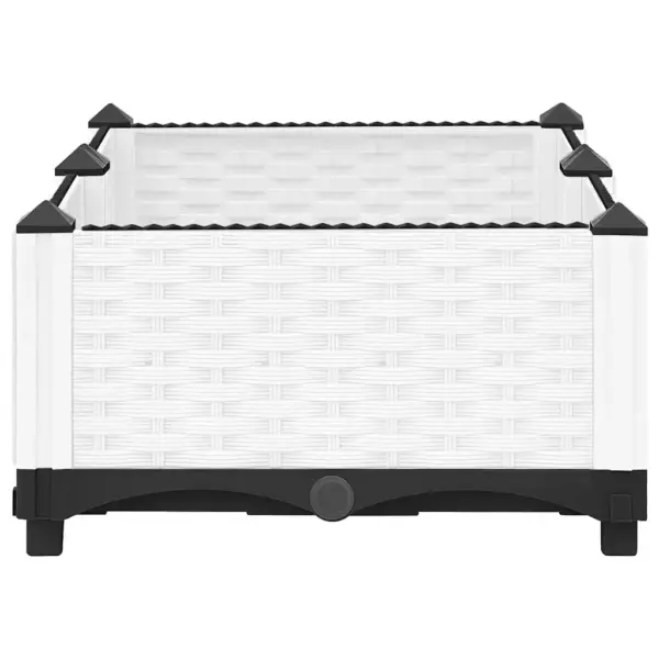 Valge polüpropüleenist taimelava rotangimustriga, 80 x 40 x 23 cm – 5