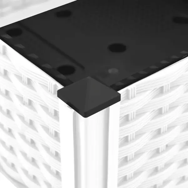 Valge polüpropüleenist taimelava rotangimustriga, 80 x 40 x 23 cm – 7