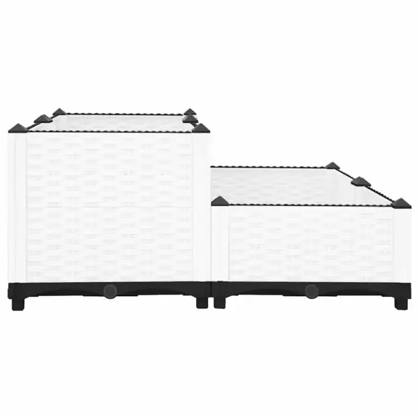 Rotangimustriga taimelava, valge polüpropüleen, 80 x 80 x 38 cm – 4