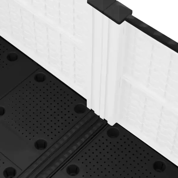 Rotangimustriga taimelava, valge polüpropüleen, 80 x 80 x 38 cm – 6