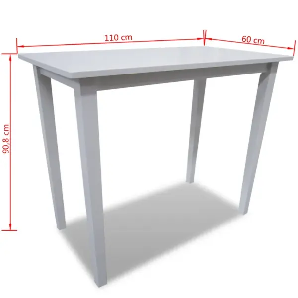 Valge puidust baarilaud MDF lauaplaadiga, 110 x 60 x 90,8 cm - 4