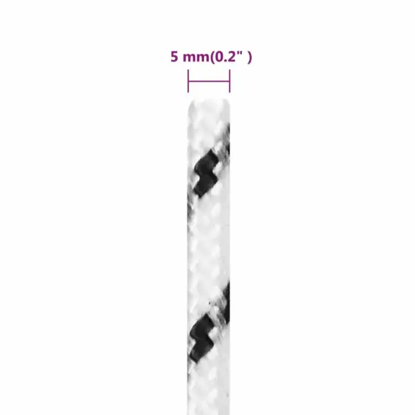 Punutud polüester paadiköis, valge, 5 mm x 100 m – 5