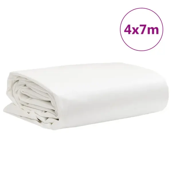 Veekindel PVC present aiamööbli ja ehitusmaterjalide katmiseks, valge, 4 x 7 m, 650 g/m² – 9