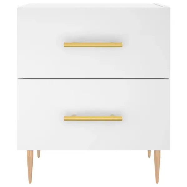 Valge sahtlitega öökapp metalljalgadel, tehispuit ja raud, 40 x 35 x 47,5 cm – 6