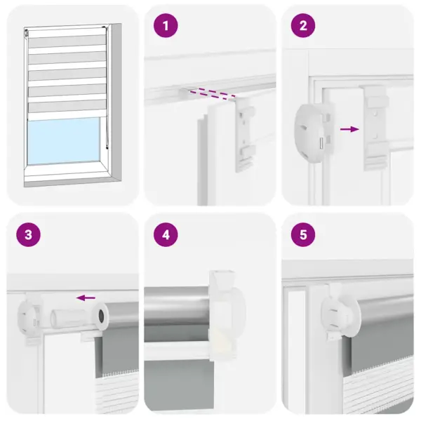 Valge sebraruloo aknale, 50 x 100 cm, 100% polüester – 6