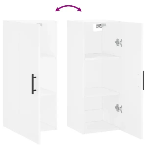 Seinakapp uksega, valge tehispuit, 34,5 x 34 x 90 cm – 10