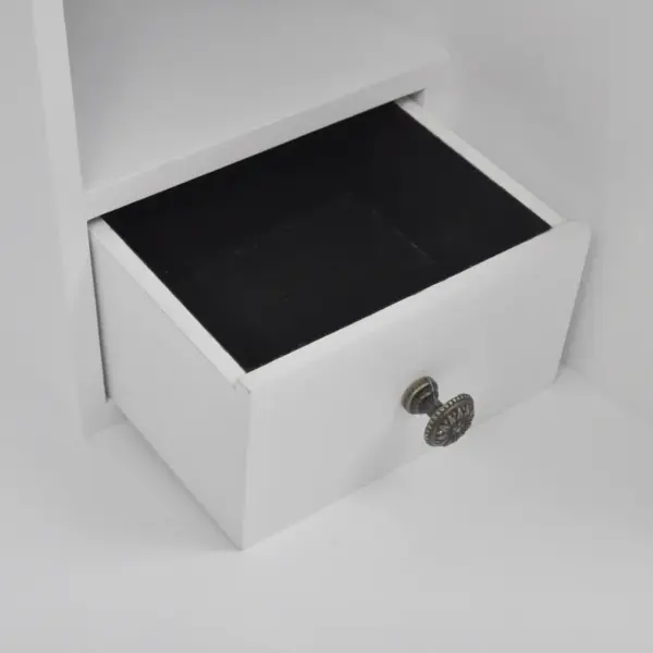 Valge MDFist ja männipuidust sekretär-kirjutuslaud kapi ja sahtliga, 60 x 36,4 x 111 cm – 8