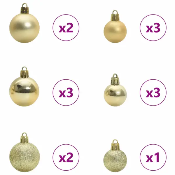 Valge tehisjõulupuu LED-tuledega, 150 cm, 150 LED-i, PVC ja teras – 4