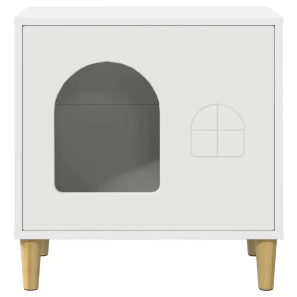 Valge tehispuidust kassimaja siseruumidesse, 51 x 30 x 52 cm – 5