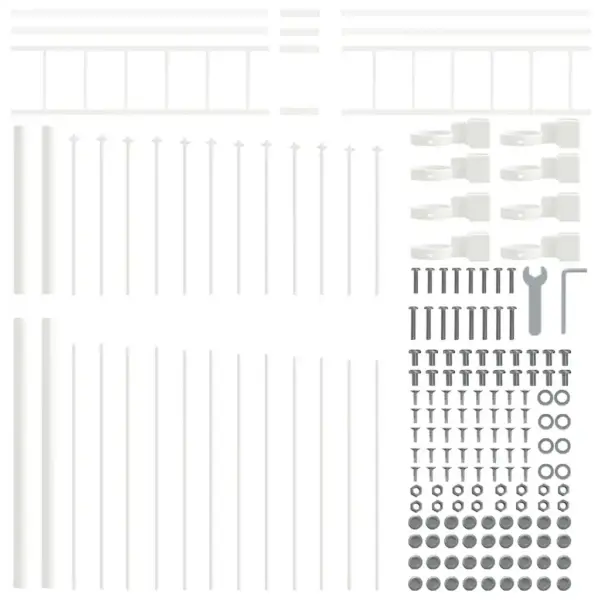 Valge pulbervärvitud terasest aiapaneelid, 2 tk, 170 x 225 cm – 6