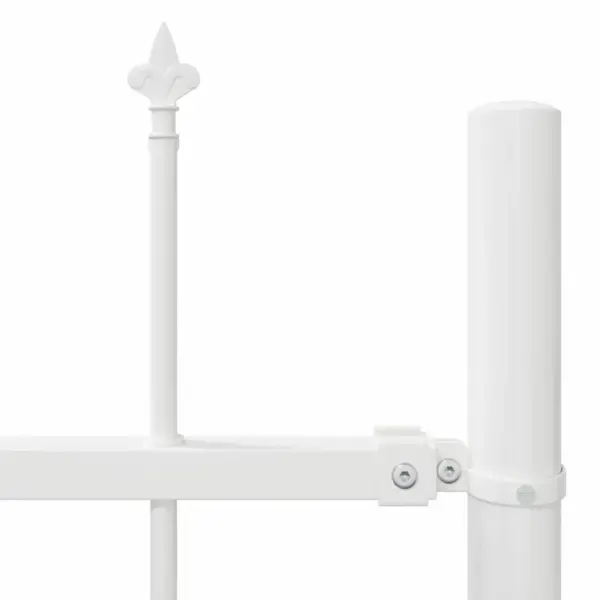 Valge aiapiirde paneelide komplekt, pulbervärvitud teras, 7 tk, kõrgus 130 cm, kogupikkus 11,9 m – 7