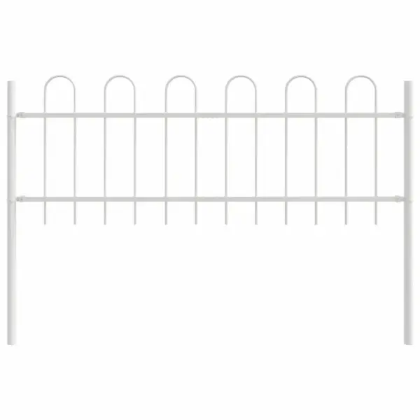 Valge pulbervärvitud terasest aiapiirdepaneel, 170 x 60 cm – 2