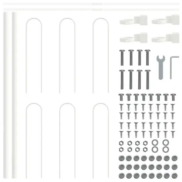 Valge pulbervärvitud terasest aiapiirdepaneel, 170 x 60 cm – 5