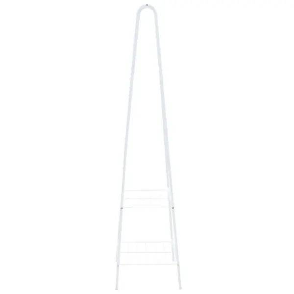 Valge terasest riidenagi kahe riiuliga, 59 x 35 x 150 cm – 3