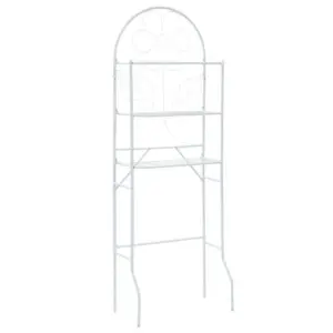 Tualettpoti ja pesumasina ümbruse riiul, 3 tasapinda, valge teras, 60 x 33 x 174 cm