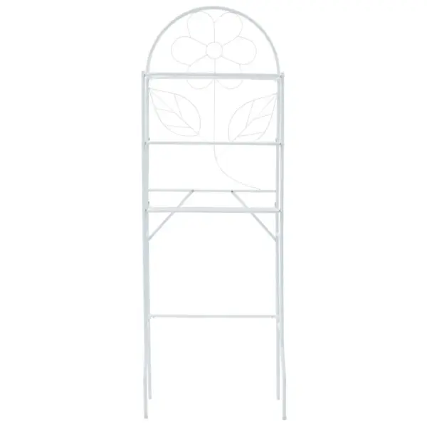 Tualettpoti ja pesumasina ümbruse riiul, 3 tasapinda, valge teras, 60 x 33 x 174 cm – 2