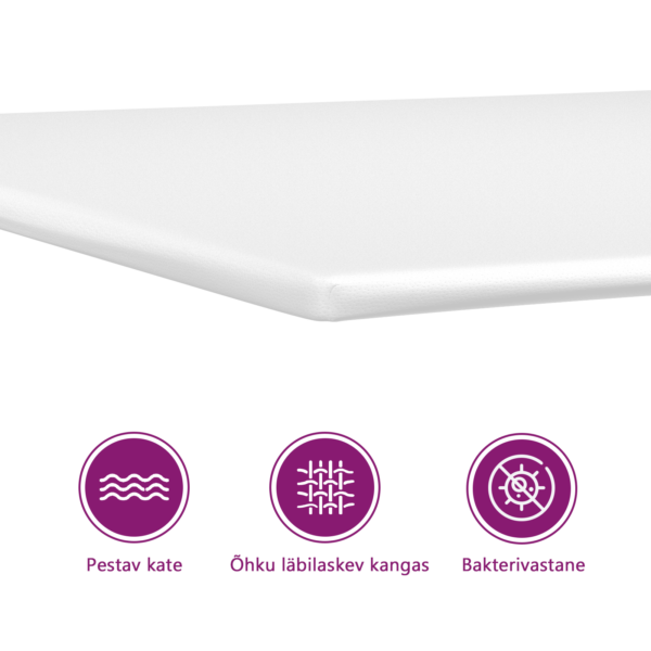 Vahtkattemadrats pestava polüesterkattega, valge, 120 x 200 x 5 cm – 8