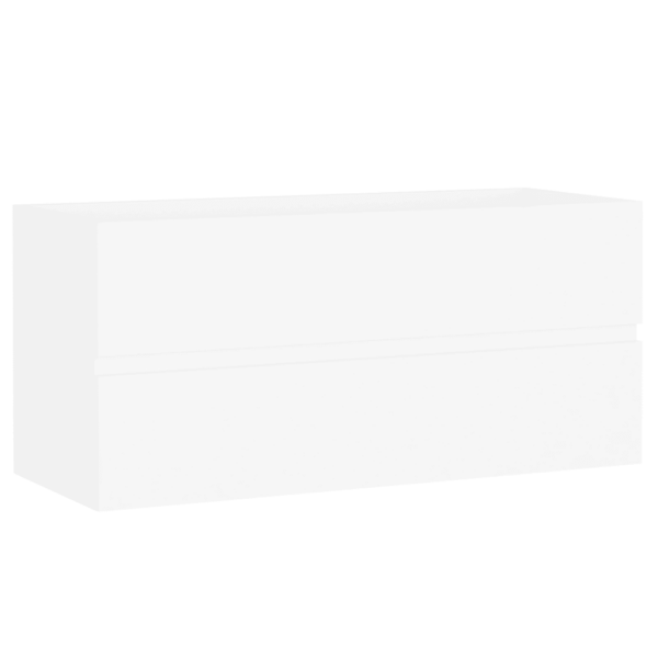 Valamukapp sisseehitatud keraamilise valamuga, kraaniga, valge tehispuit, 100 x 38,5 x 45 cm – 8