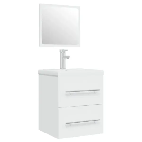 Seinale paigaldatav valamukapp sisseehitatud keraamilise valamuga, valge, 41 cm - 2