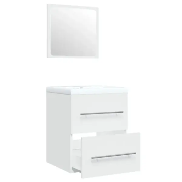 Seinale paigaldatav valamukapp sisseehitatud keraamilise valamuga, valge, 41 cm - 5