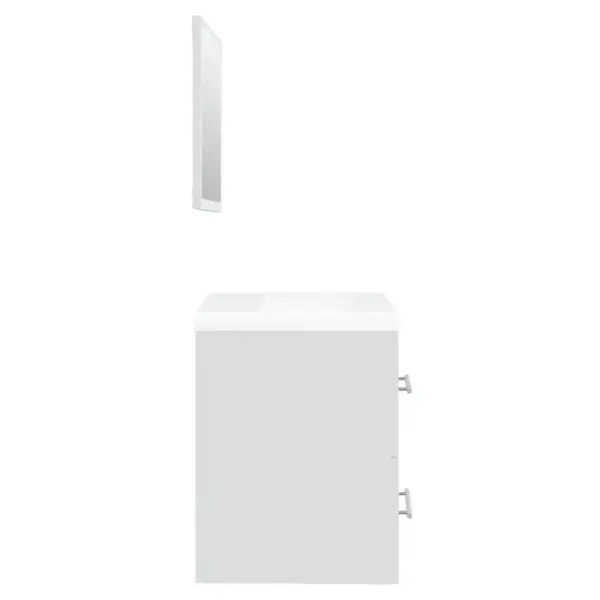 Seinale paigaldatav valamukapp sisseehitatud keraamilise valamuga, valge, 41 cm - 7