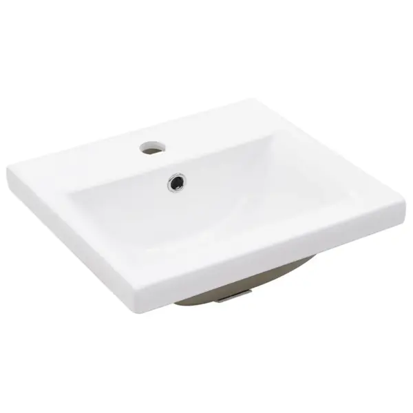 Seinale paigaldatav valamukapp sisseehitatud keraamilise valamuga, valge, 41 cm - 9