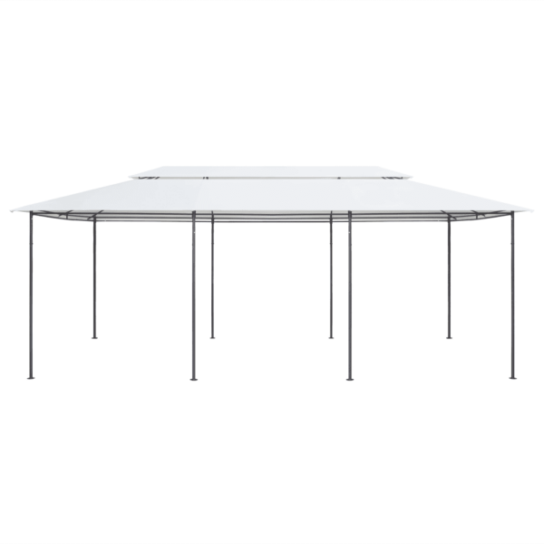 Valge lehtla varikatus, veekindel polüester 180 g/m², terasraam, 600 x 298 x 270 cm – 3