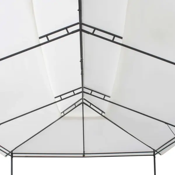 Valge lehtla varikatus, veekindel polüester 180 g/m², terasraam, 600 x 298 x 270 cm – 5