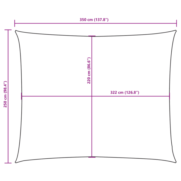 Veekindel UV-kaitsega päikesepuri, valge oxford-kangas, ristkülik, 2,5 x 3,5 m – 10