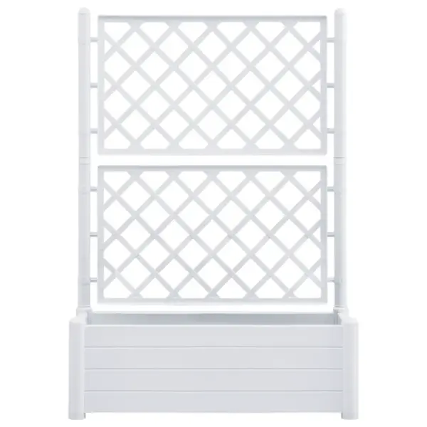 Võrega taimekast 90 l, valge PP, 100 x 43 x 142 cm – 4