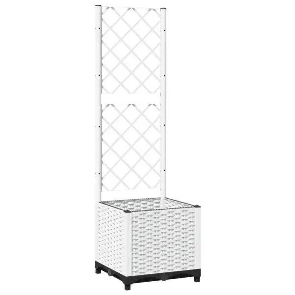 Võrega taimekast ronitaimedele, valge PP, 40 x 40 x 136 cm – 2