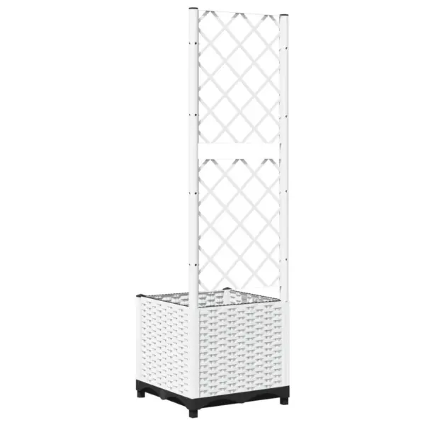 Võrega taimekast ronitaimedele, valge PP, 40 x 40 x 136 cm – 6