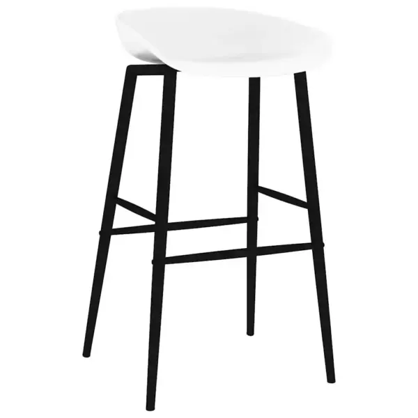 Valged baaritoolid metalljalgadega, 4 tk, istme kõrgus 74,5 cm – 2