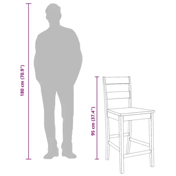 Valged kautšukipuidust baaritoolid seljatoega, 2 tk, istme kõrgus 60 cm – 11