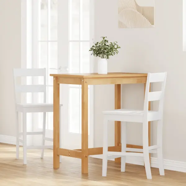 Valged kautšukipuidust baaritoolid seljatoega, 2 tk, istme kõrgus 60 cm – 3