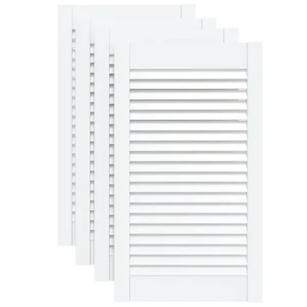 Valged lamellkapiuksed männipuidust, 4 tk, 69 x 39,4 cm – 2