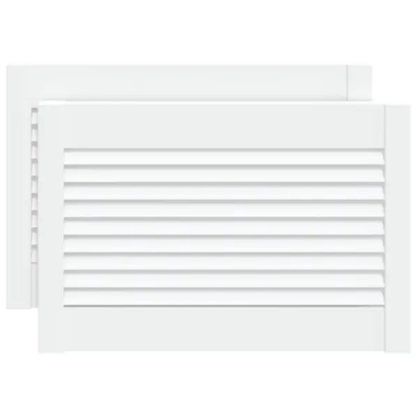 Lamell-disainiga kapiuksed, 2 tk, valge männipuit, 39,5 x 59,4 cm – 2