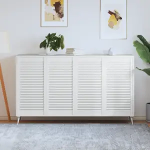 Valged lamellkapiuksed männipuidust, 4 tk, 99,3 x 49,4 cm