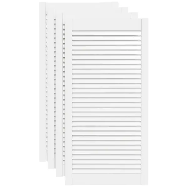 Valged lamellkapiuksed männipuidust, 4 tk, 99,3 x 49,4 cm – 2