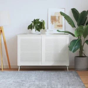 Valged lamellkapiuksed männipuidust, 2 tk, 69 x 59,4 cm