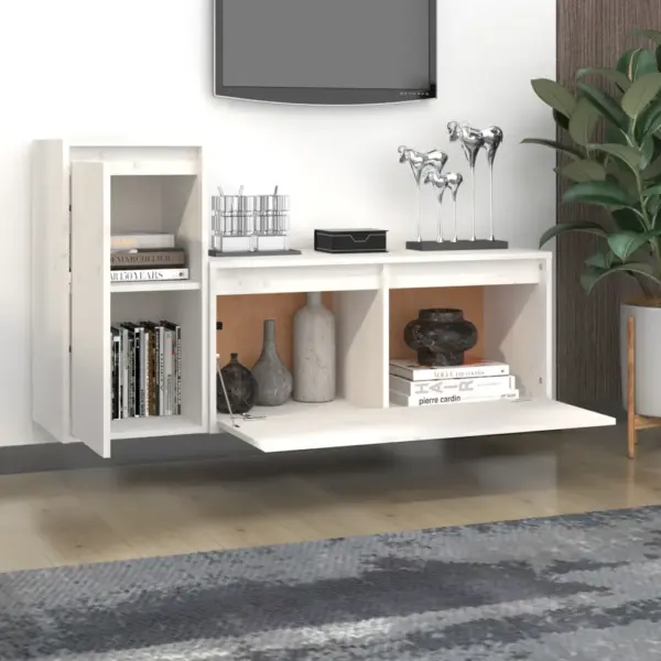 Valged seinakapid, 2 tk, männipuit, 80 x 30 x 30,5 cm ja 30 x 30 x 60 cm – 3