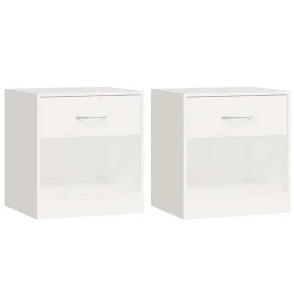 Valged sahtliga öökapid avatud riiuliga, 2 tk, tehispuit ja MDF, 36,5 x 30,5 x 38 cm – 2